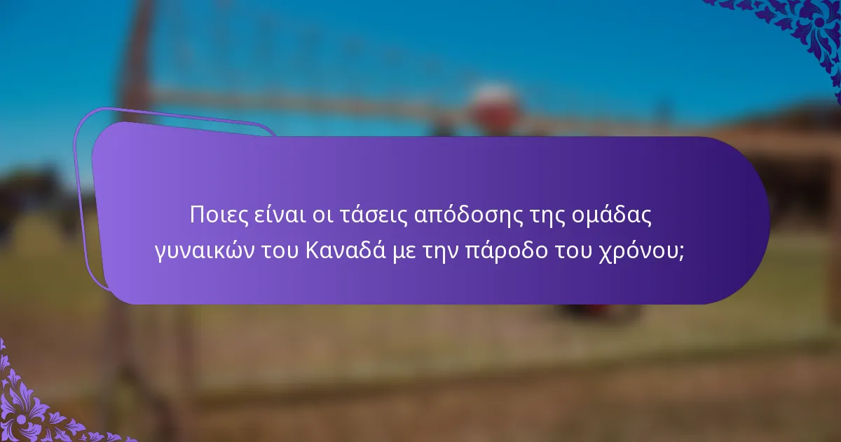 Ποιες είναι οι τάσεις απόδοσης της ομάδας γυναικών του Καναδά με την πάροδο του χρόνου;